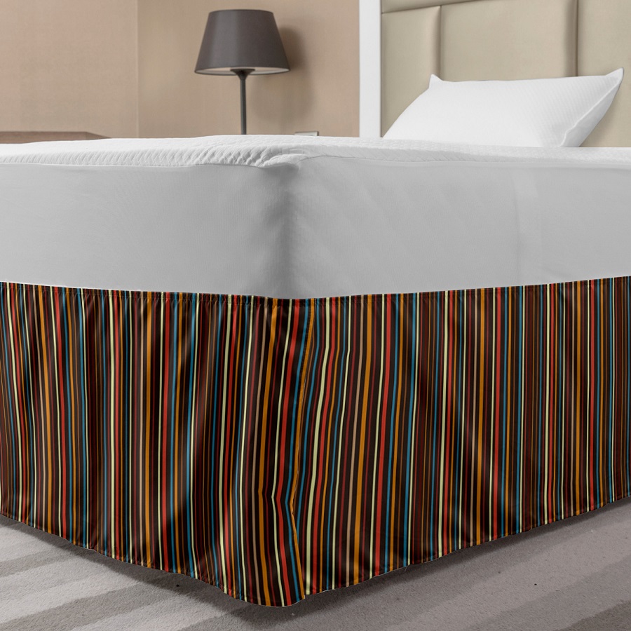 striped bed skirt