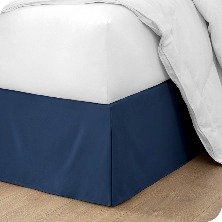 Navy bed skirt