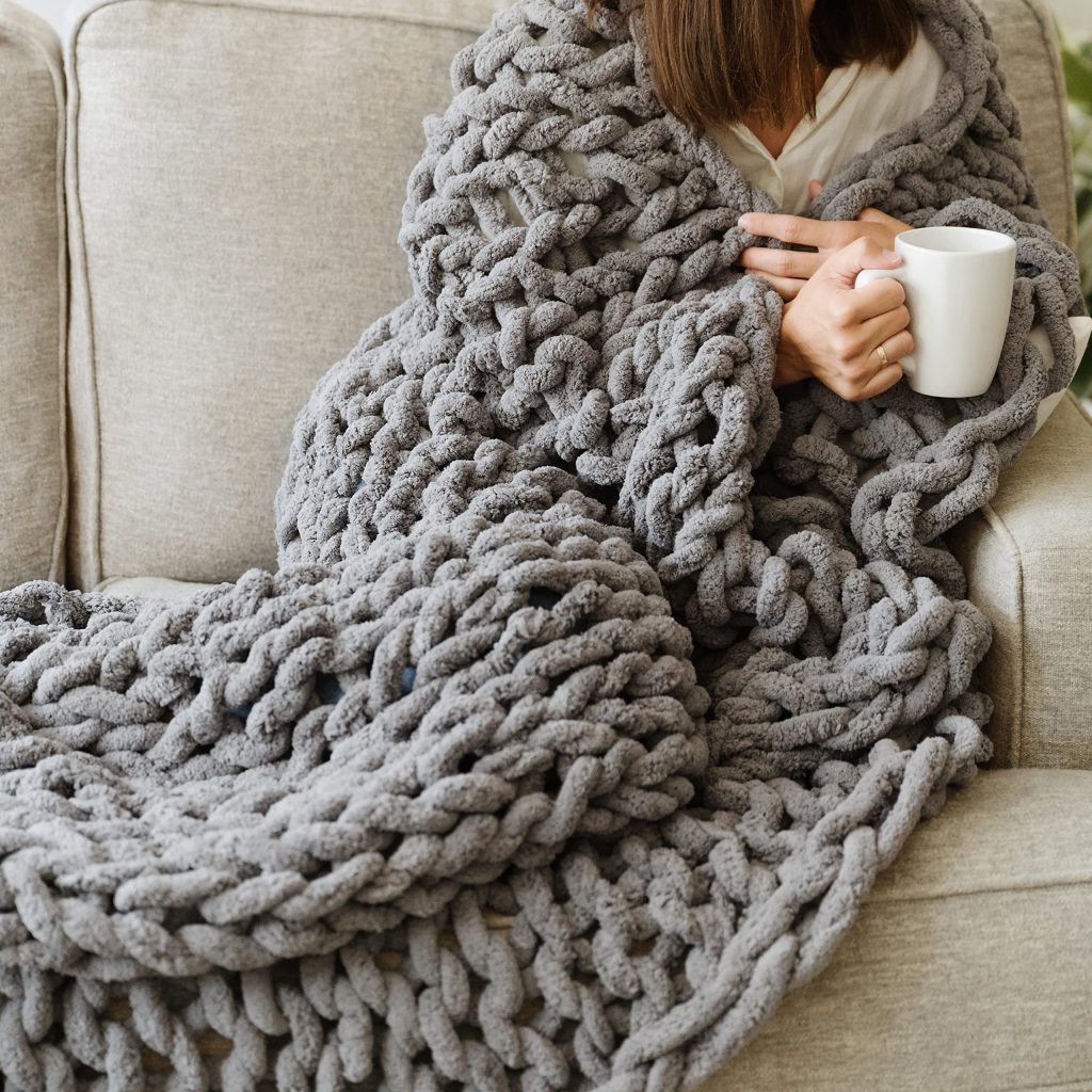 how to hand knit a blanket