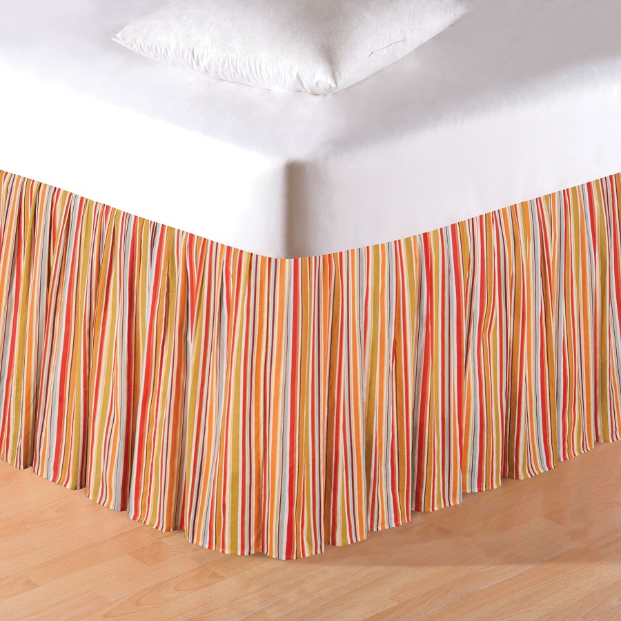 striped bed skirt